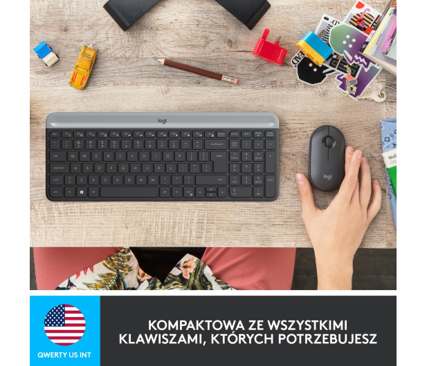 Logitech OUTLET - MK470 grafitowy - 1478428 - zdjęcie 7